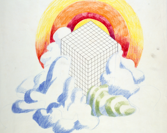 Superstudio, Untitled, 1968. Oil pastels and China ink on tracing paper. Centre Pompidou, Mnam-CCI